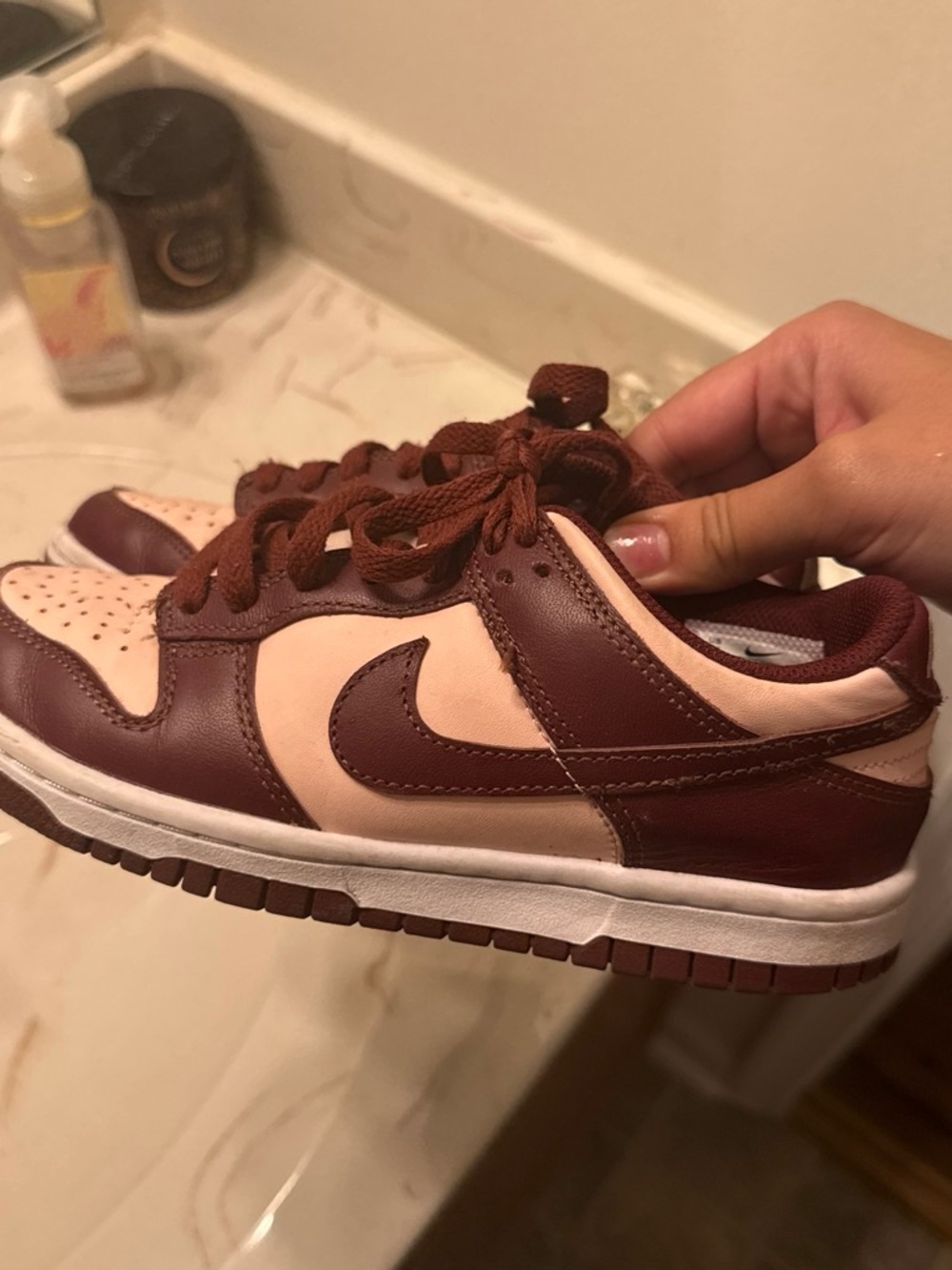Nike Kids Low-Top Sneakers in Burgundy and Blush
